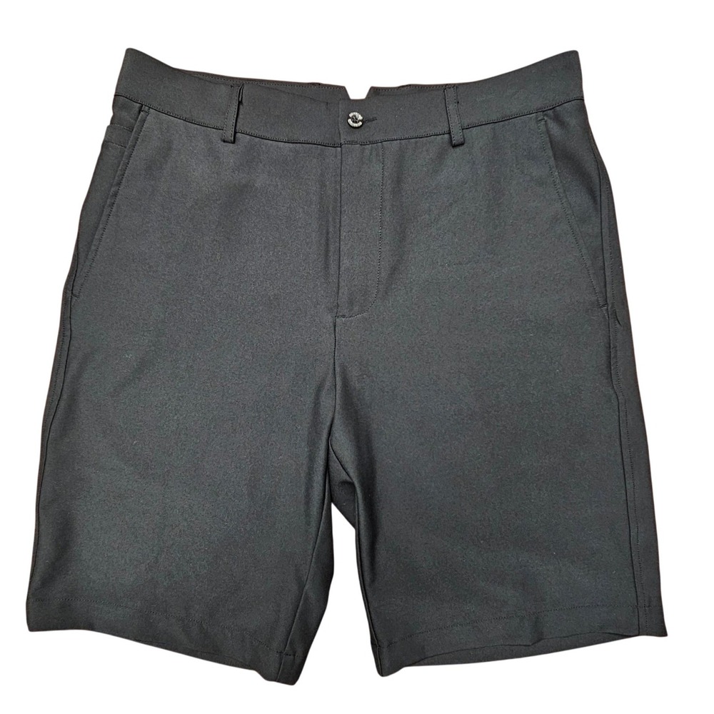 Dunning‎ Golf Shorts Mens 30 Black Performance Stretch Flat Front 9" Inseam
